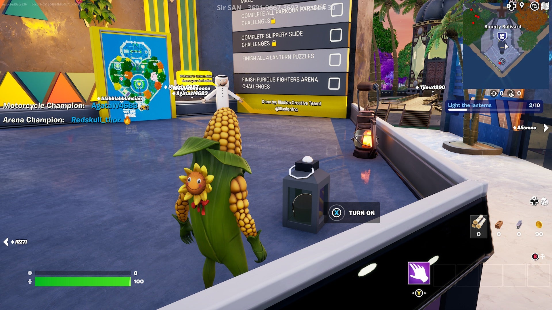 How to light 10 lanterns around the Fortnite Lantern Fest Tour map